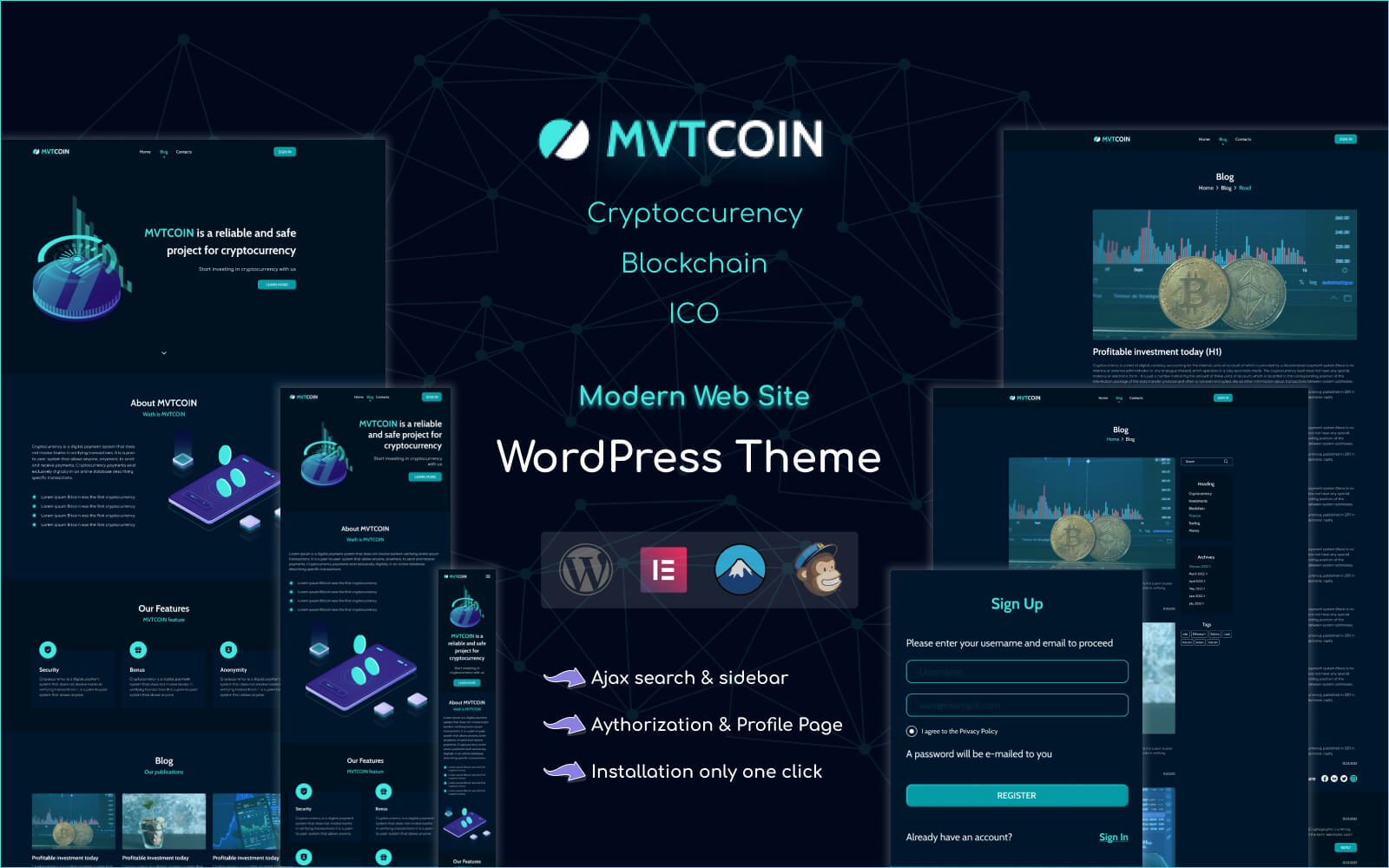 MVTCoin – Cryptocurrency – WordPress Theme