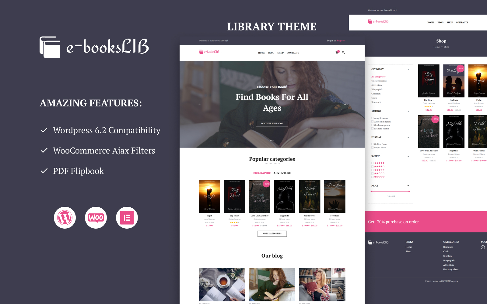 E-booksLib – Book Reviews & Library WooCommerce Theme
