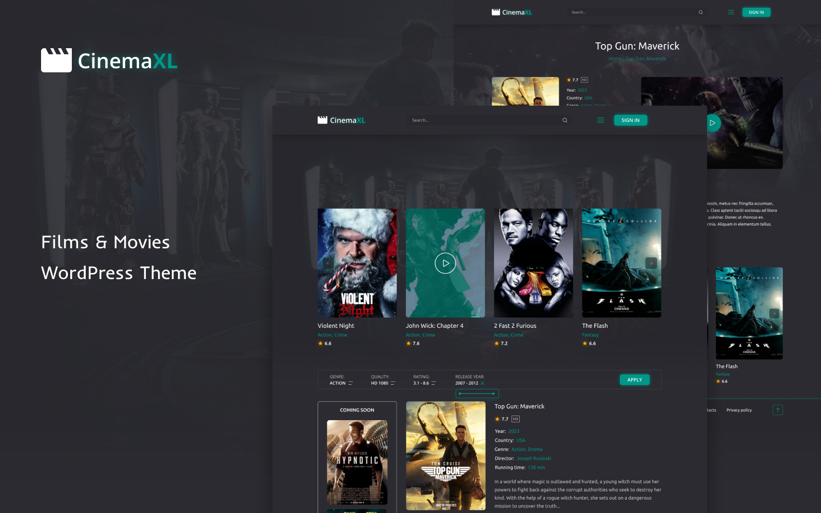 CinemaXL – Films & Movies WordPress Theme (Free)